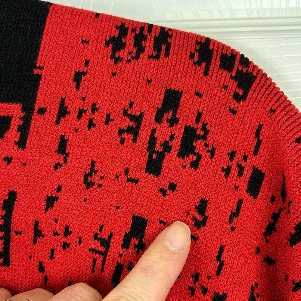 Ming Wang red black shawl wrap